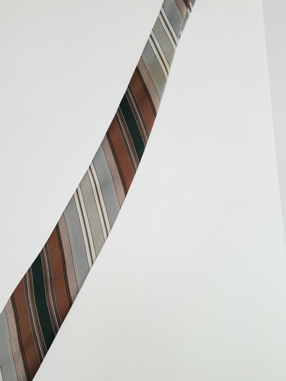 Men's Striped Brown and Gray Tie - Classic Office Style
